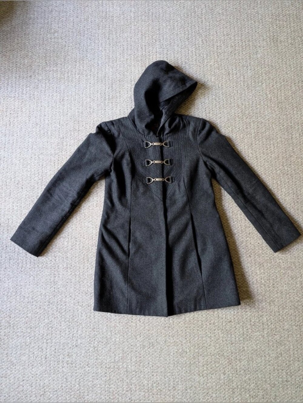 Trulli Toggle Wool Blend Coat Dark Gray Vintage Size 0